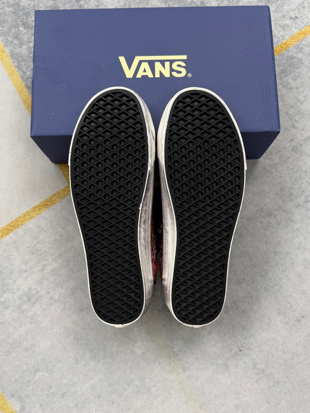 Vans Multicolor Tie-Dye Low Top Sneakers with Brown Accents - Picture 12 of 12